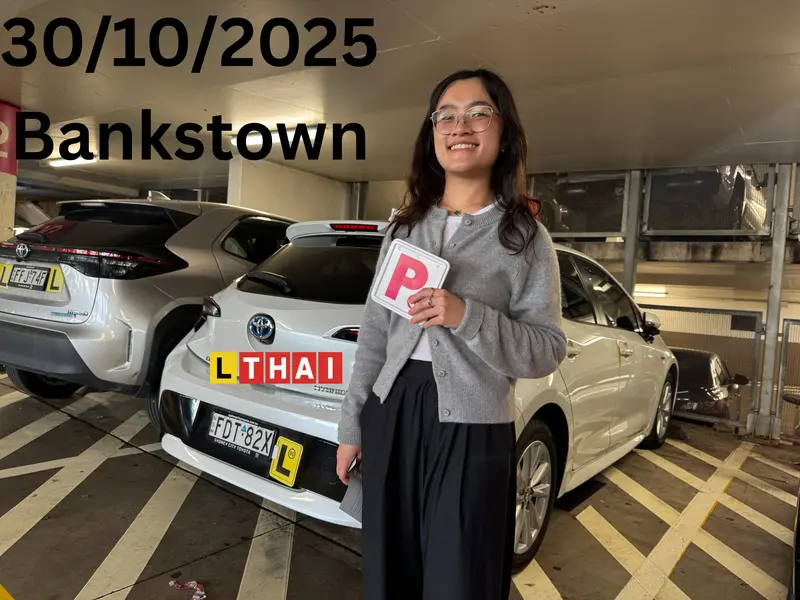 Learner driver practicing in Sydney with LThai Driving School